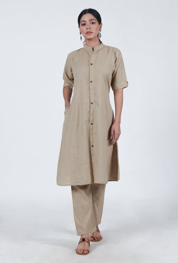 Beige Cotton Kurta